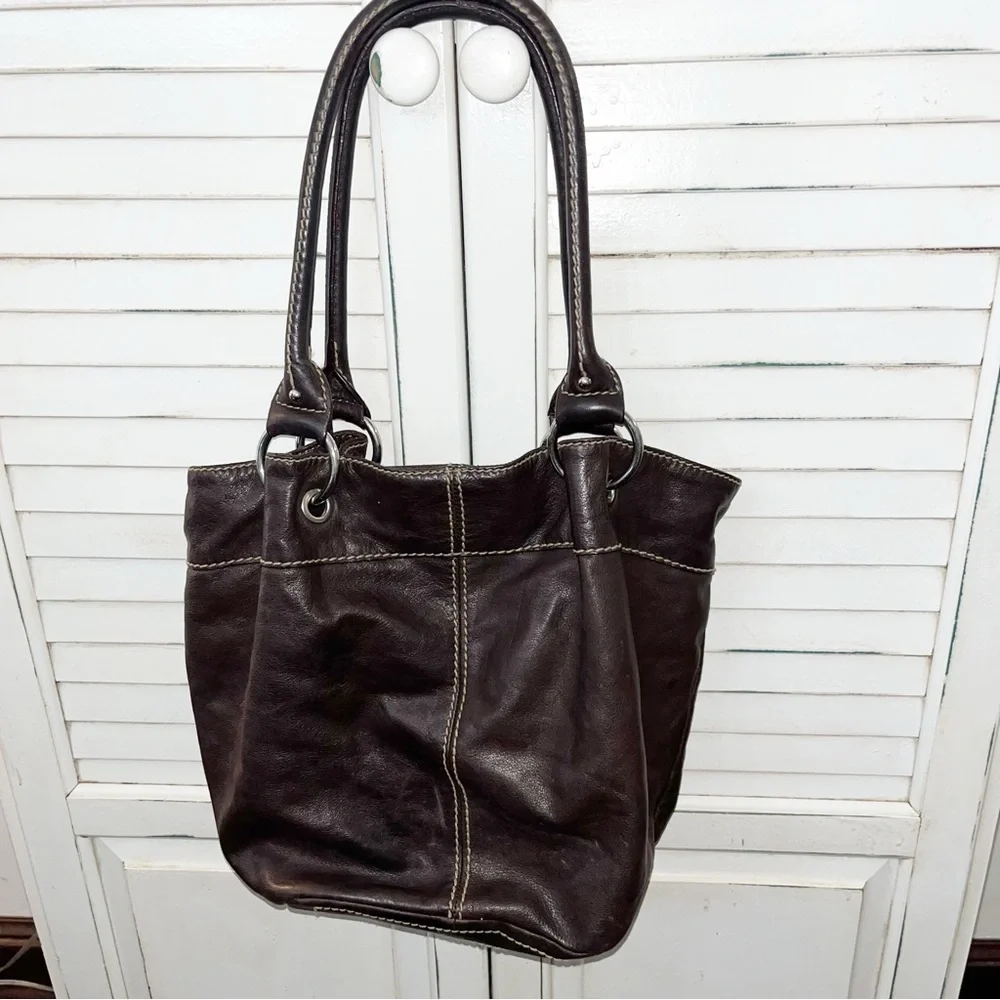 TIGANELLO Brown Genuine Leather Handbag  Shoulder Bag Hobo Buttery Soft
